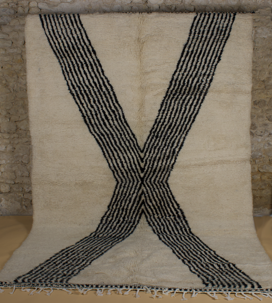 Tapis Beni Ouarain Noir & Blanc