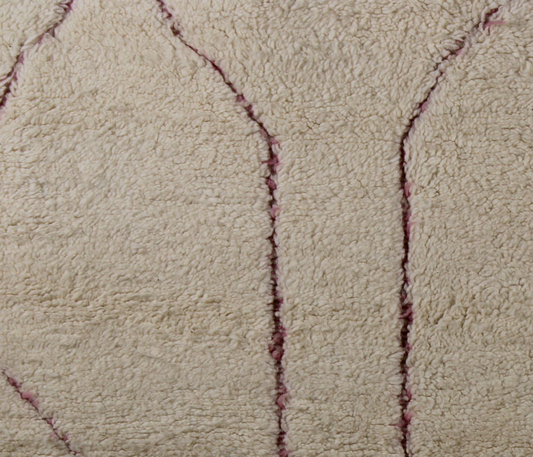 Tapis Beni Ouarain Crème et rose