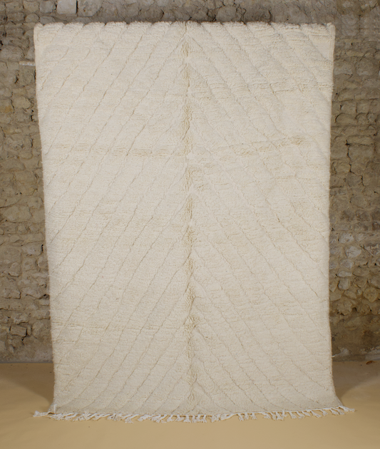 Tapis Beni Ouarain Authentique - Design Traditionnel en Laine Naturelle