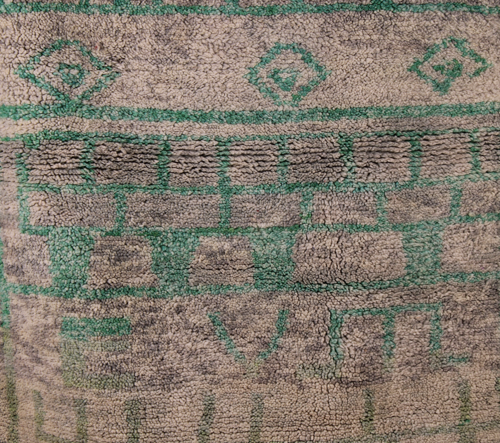 Tapis Beni Ouarain Graphique Vert