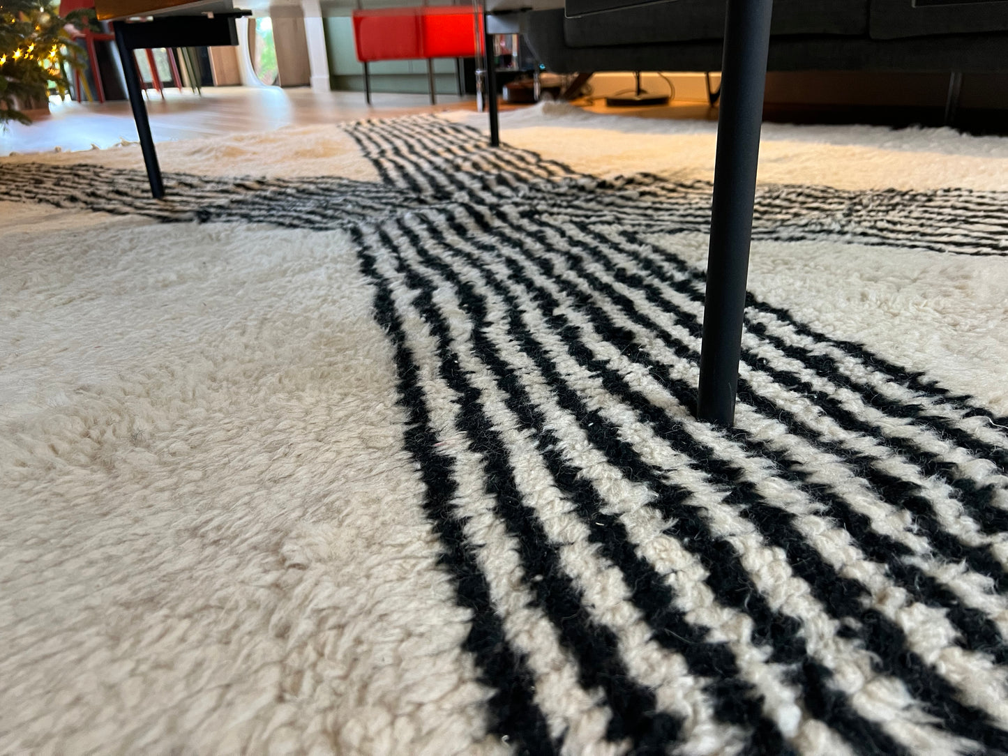 Tapis Beni Ouarain Noir & Blanc